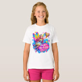 Rainbow Fairy verjaardagsfeest, verjaardagscadeau T-shirt (Voorkant volledig)