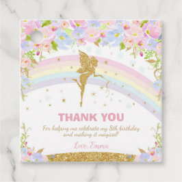 Rainbow Fairy Verjaardagsfeestje Dank u Bedankjes Labels