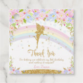 Rainbow Fairy Verjaardagsfeestje Dank u Bedankjes Labels (Voorkant)