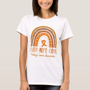 Rainbow Faith Hoop Liefde Nierkanker Bewustzijn T-shirt