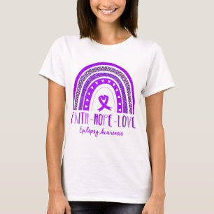Rainbow Faith Hope Liefde Epilepsie Bewustzijn T-shirt