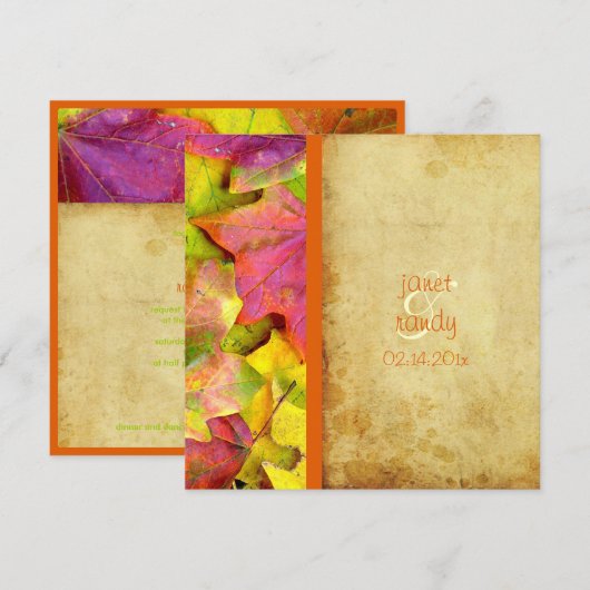 Rainbow Fall Wedding Invitations Kaart (Voorkant / Achterkant)