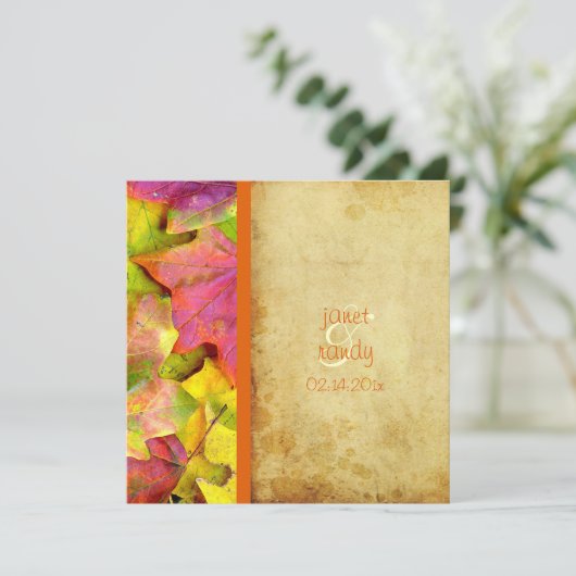 Rainbow Fall Wedding Invitations Kaart (Staand voorkant)
