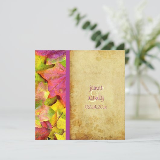 Rainbow Fall Wedding Invitations Kaart (Staand voorkant)