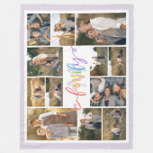 Rainbow Family Monogrammed Fotocollage Fleece Deken (Voorkant)