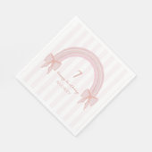 Rainbow Fancy Pink Bows Coquette Verjaardag Servet (Hoek)