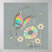 Rainbow Fantasy Butterfly Poster (Voorkant)