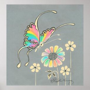 Rainbow Fantasy Butterfly Poster
