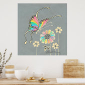 Rainbow Fantasy Butterfly Poster (Keuken)