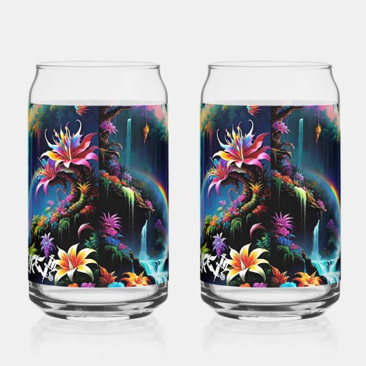 Rainbow Fantasy Forest Drinkware Set Blikvorm Glas (Links)