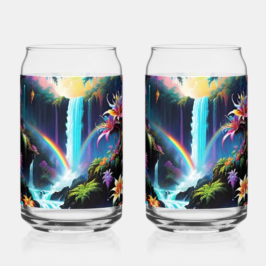 Rainbow Fantasy Forest Drinkware Set Blikvorm Glas (Achterkant)