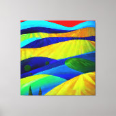 Rainbow Fantasy Hills Landschap Canvas Afdruk (Voorkant)