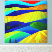 Rainbow Fantasy Hills Landschap Canvas Afdruk (Insitu (Houten vloer))