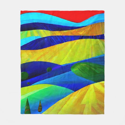 Rainbow Fantasy Hills Landschap Fleece Deken (Voorkant)
