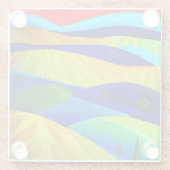 Rainbow Fantasy Hills Landschap Glazen Onderzetter (Achterkant)