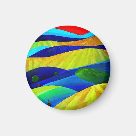 Rainbow Fantasy Hills Landschap Magneet (Voorkant)