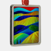 Rainbow Fantasy Hills Landschap Metalen Ornament (Rechts)