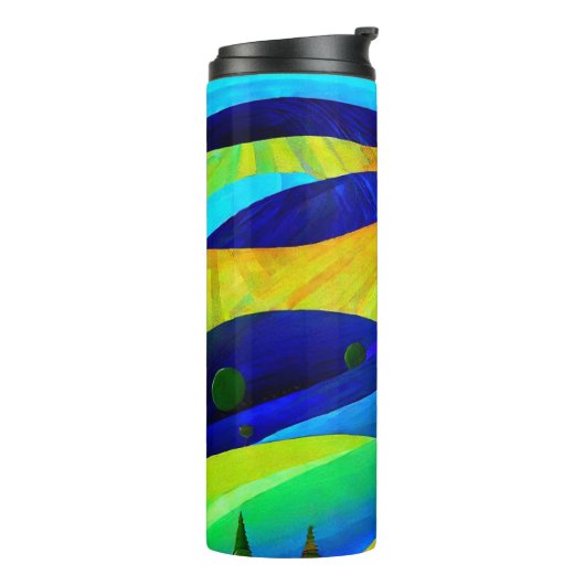 Rainbow Fantasy Hills Landschap Thermosbeker (Gedraaid links)