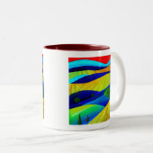 Rainbow Fantasy Hills Landschap Tweekleurige Koffiemok (Voorkant rechts)