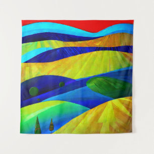 Rainbow Fantasy Hills Landschap Wandkleed