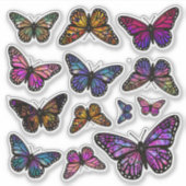 Rainbow Fantasy Monarch Butterfly Stickers (Voorkant)