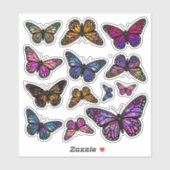 Rainbow Fantasy Monarch Butterfly Stickers (Vel)