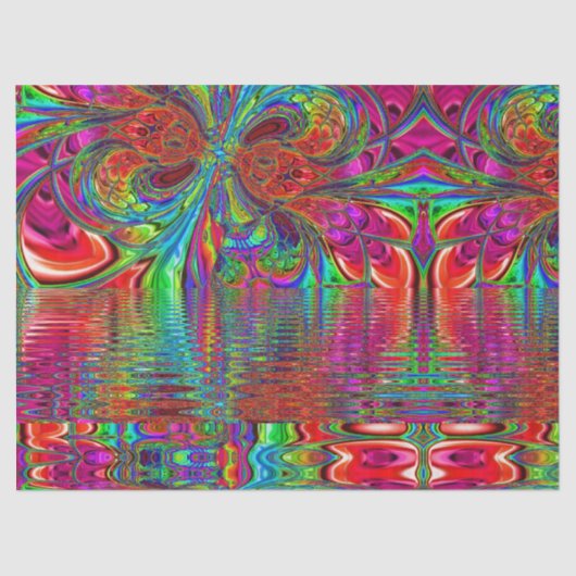 Rainbow Fantasy Mosaic Landscape Glas in lood Tissuepapier (Voorkant)