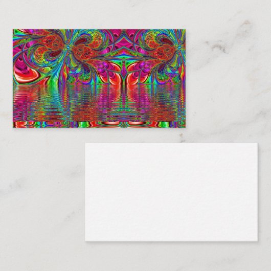 Rainbow Fantasy Mosaic Landscape Glas in lood Visitekaartje (Voorkant / Achterkant)