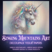 Rainbow Fantasy Unicorn Portrait Craft Decoupage  Tissuepapier