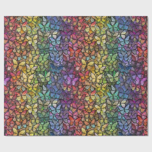 Rainbow Fantasy Vlinders Cadeaupapier (Vlak)