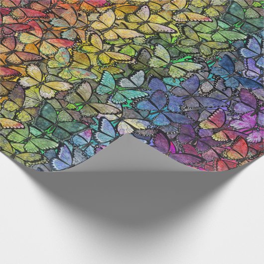 Rainbow Fantasy Vlinders Cadeaupapier (Hoek)