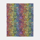 Rainbow Fantasy Vlinders Fleece Deken (Voorkant)