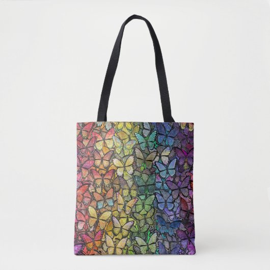 Rainbow Fantasy Vlinders Tote Bag (Voorkant)