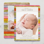 Rainbow Farmhouse Woodgrain Aankondiging (Voorkant / Achterkant)