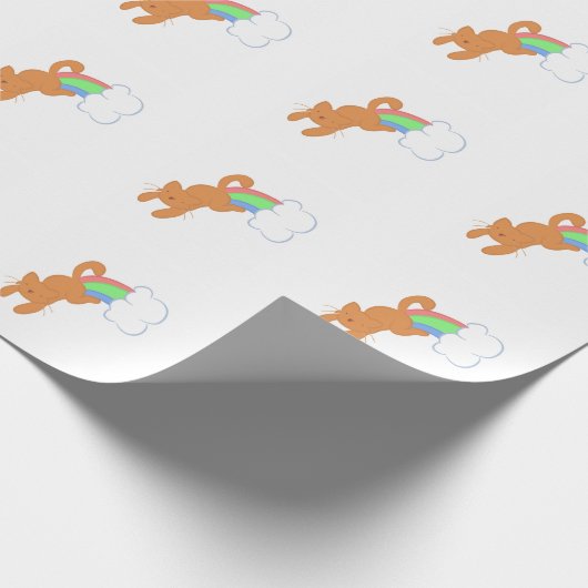 Rainbow Fart Cat Cadeaupapier (Hoek)