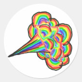 Rainbow Fart Ronde Sticker (Voorkant)