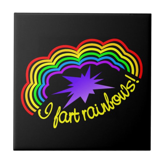 Rainbow Farts tegel Tegeltje (Voorkant)
