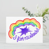 Rainbow Farts-uitnodiging, pas aan Kaart (Staand voorkant)