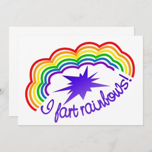 Rainbow Farts-uitnodiging, pas aan Kaart (Voorkant / Achterkant)