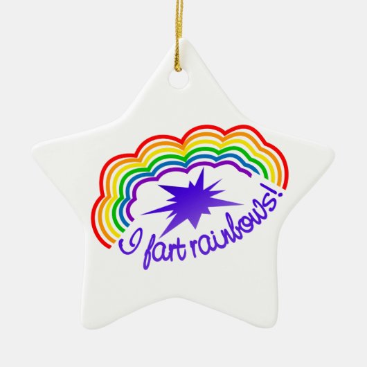 Rainbow Farts-versiering, aanpassen Keramisch Ornament (Voorkant)