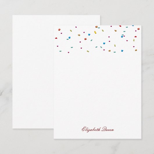 Rainbow Faux Folie Confetti Kaart (Voorkant / Achterkant)