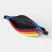 Rainbow Faux Glitter Aangepaste naam Fanny Pack Heuptasje (Open)