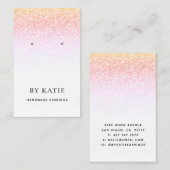 Rainbow Faux Glitter Earring Display Card Visitekaartje (Voorkant / Achterkant)