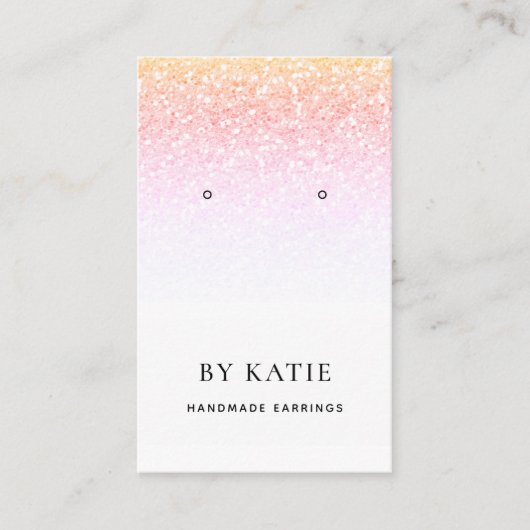Rainbow Faux Glitter Earring Display Card Visitekaartje (Voorkant)