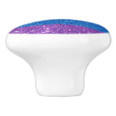 Rainbow Faux Glitter Girly  Keramische Knop (Zijkant)