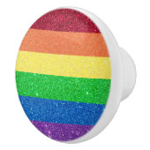 Rainbow Faux Glitter Girly  Keramische Knop (Rechts)