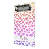 Rainbow Faux Glitter Hearts Heldere Kleurrijke Cus Mini Klembord (Angled2)