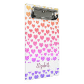 Rainbow Faux Glitter Hearts Heldere Kleurrijke Cus Mini Klembord (Schuin)