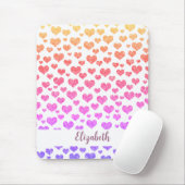 Rainbow Faux Glitter Hearts Heldere Kleurrijke Cus Muismat (Met muis)