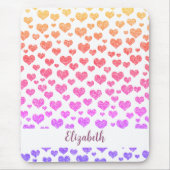 Rainbow Faux Glitter Hearts Heldere Kleurrijke Cus Muismat (Voorkant)